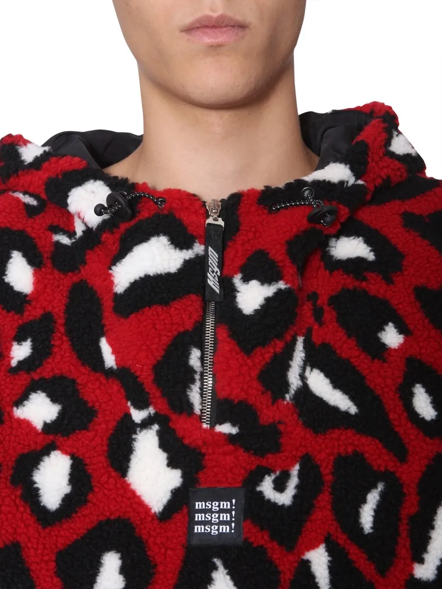 MSGM Animal Print Hooded Sweater