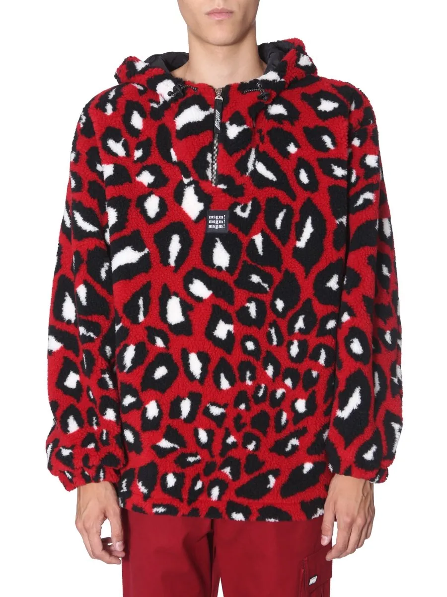 MSGM Animal Print Hooded Sweater