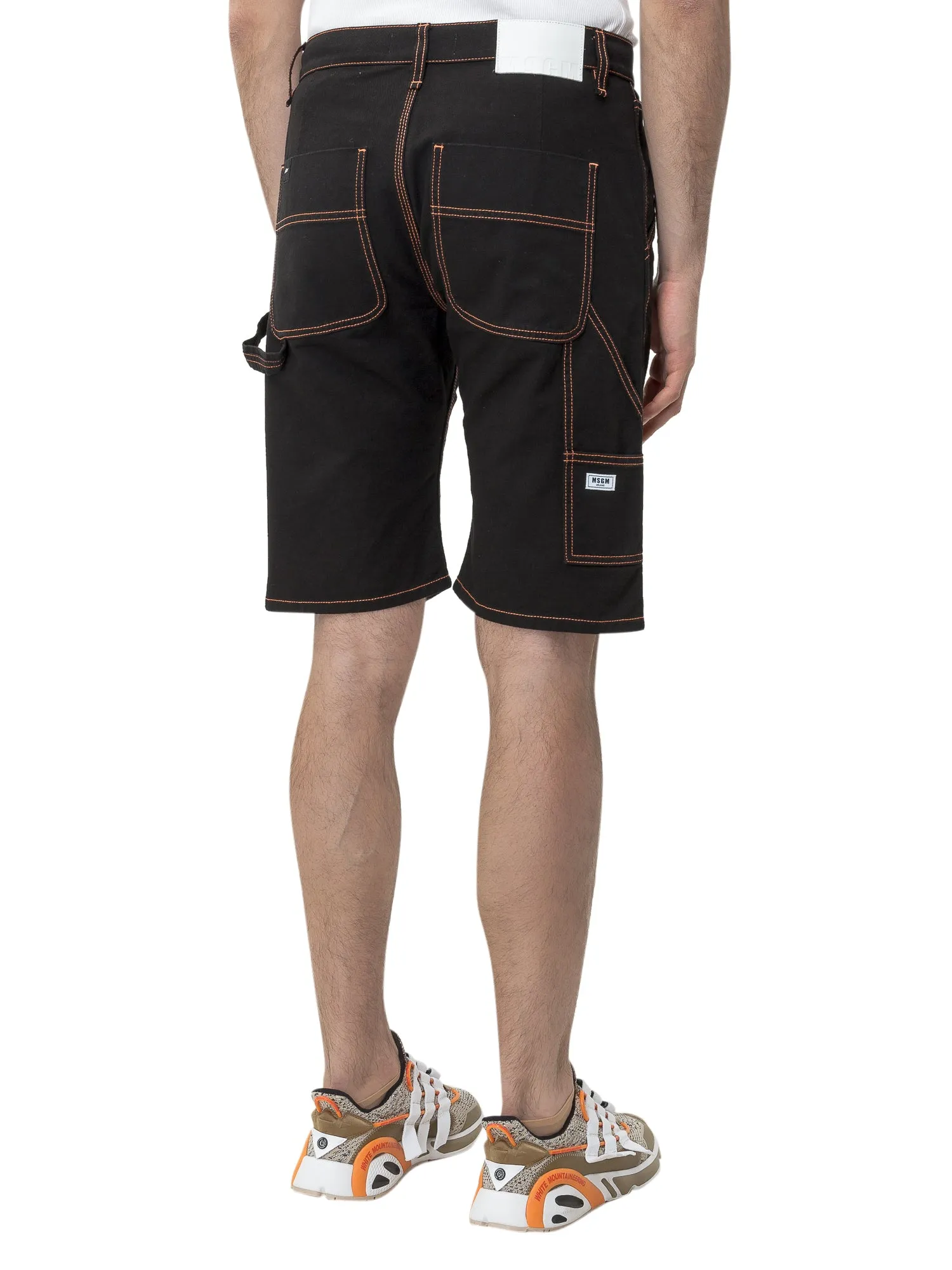 MSGM Contrast Stitching Denim Shorts