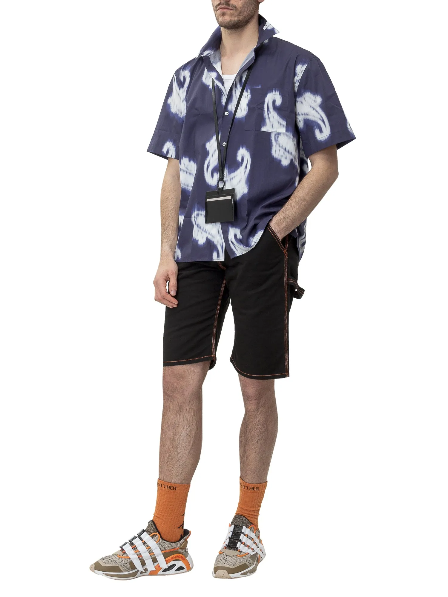 MSGM Contrast Stitching Denim Shorts