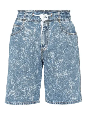 MSGM Drawstring Waist Acid Wash Denim Shorts
