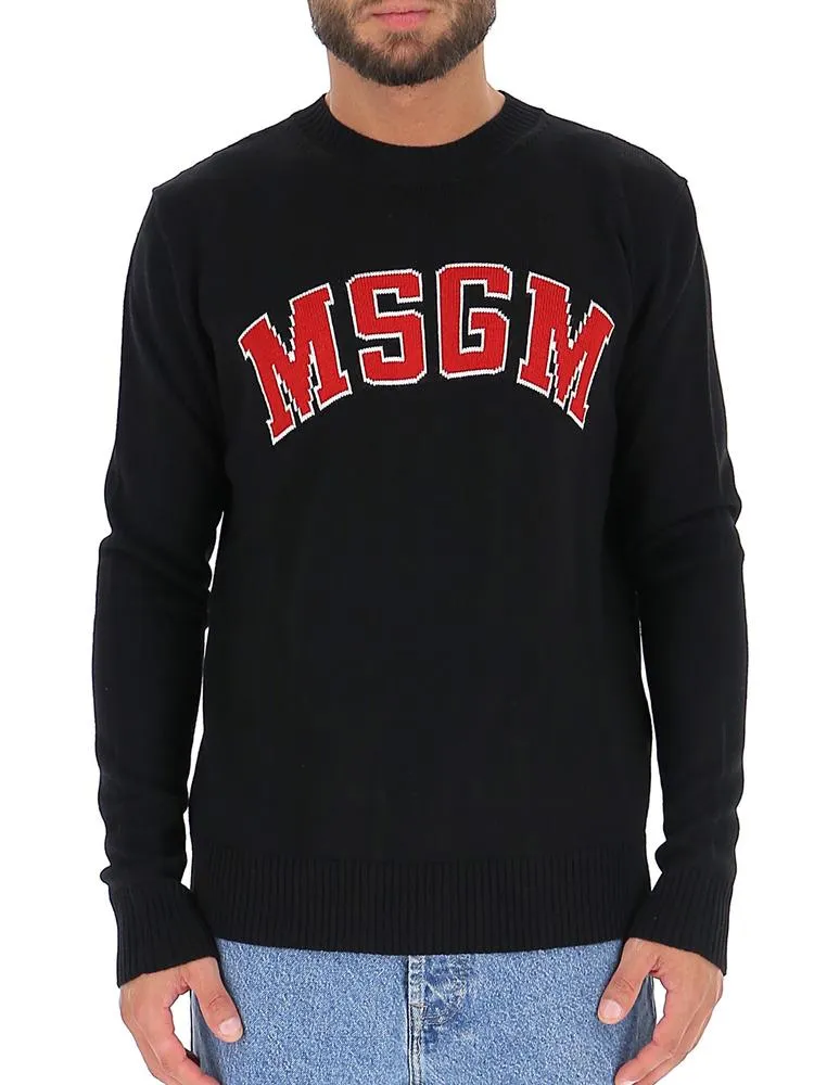 MSGM Jacquard Logo Sweater