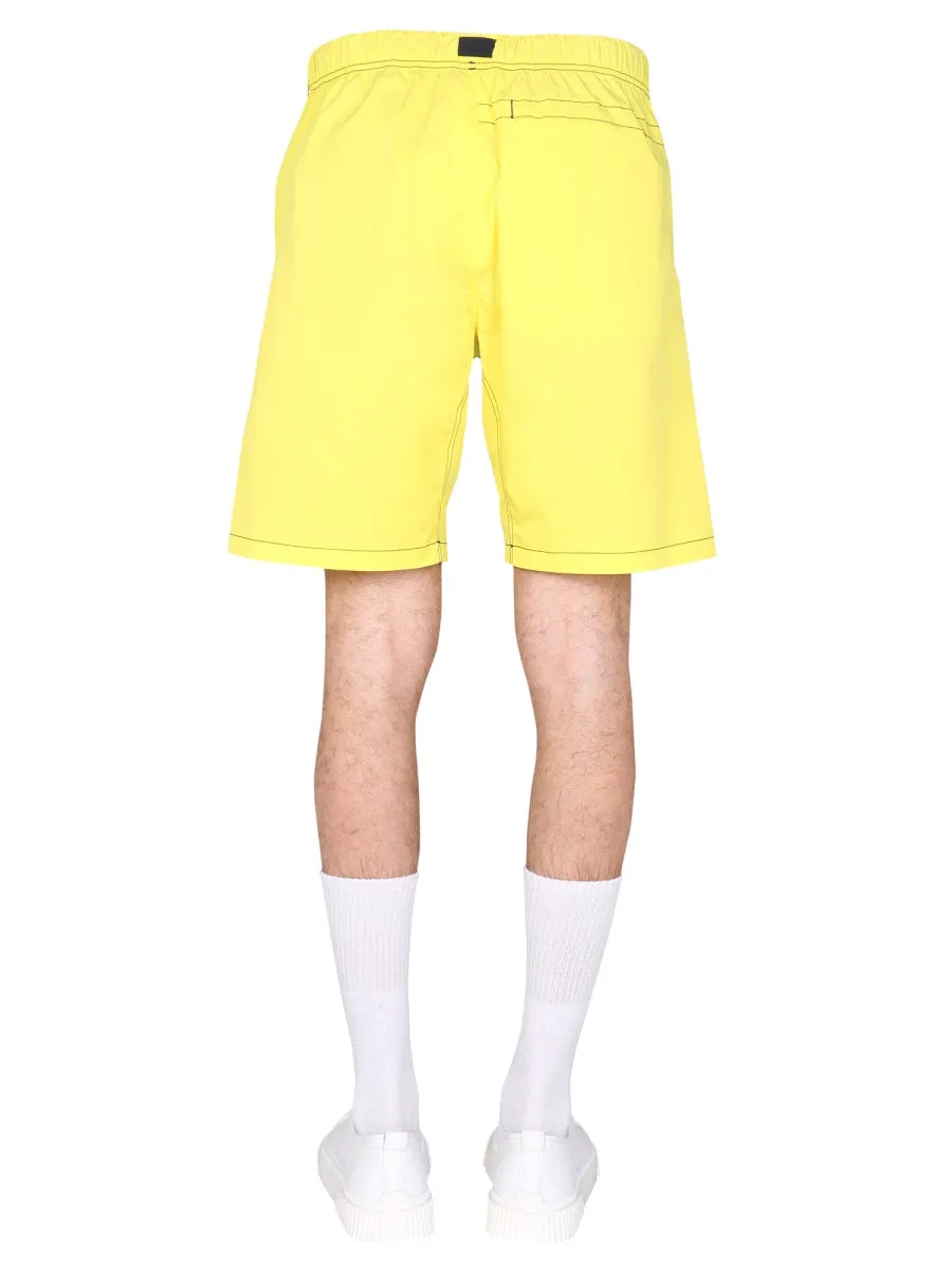 MSGM Logo Embroidered Drawstring Waistband Shorts