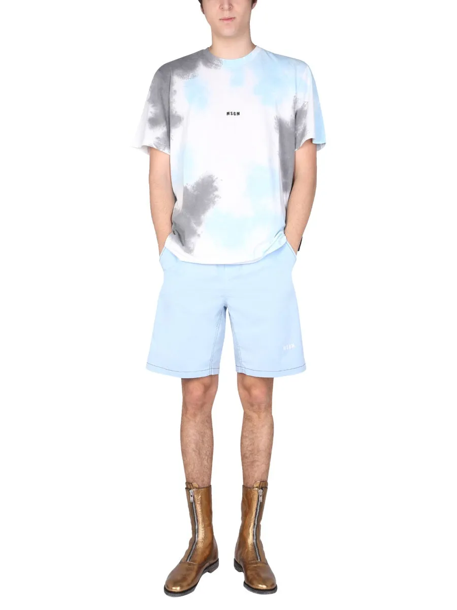 MSGM Logo Embroidered Drawstring Waistband Shorts