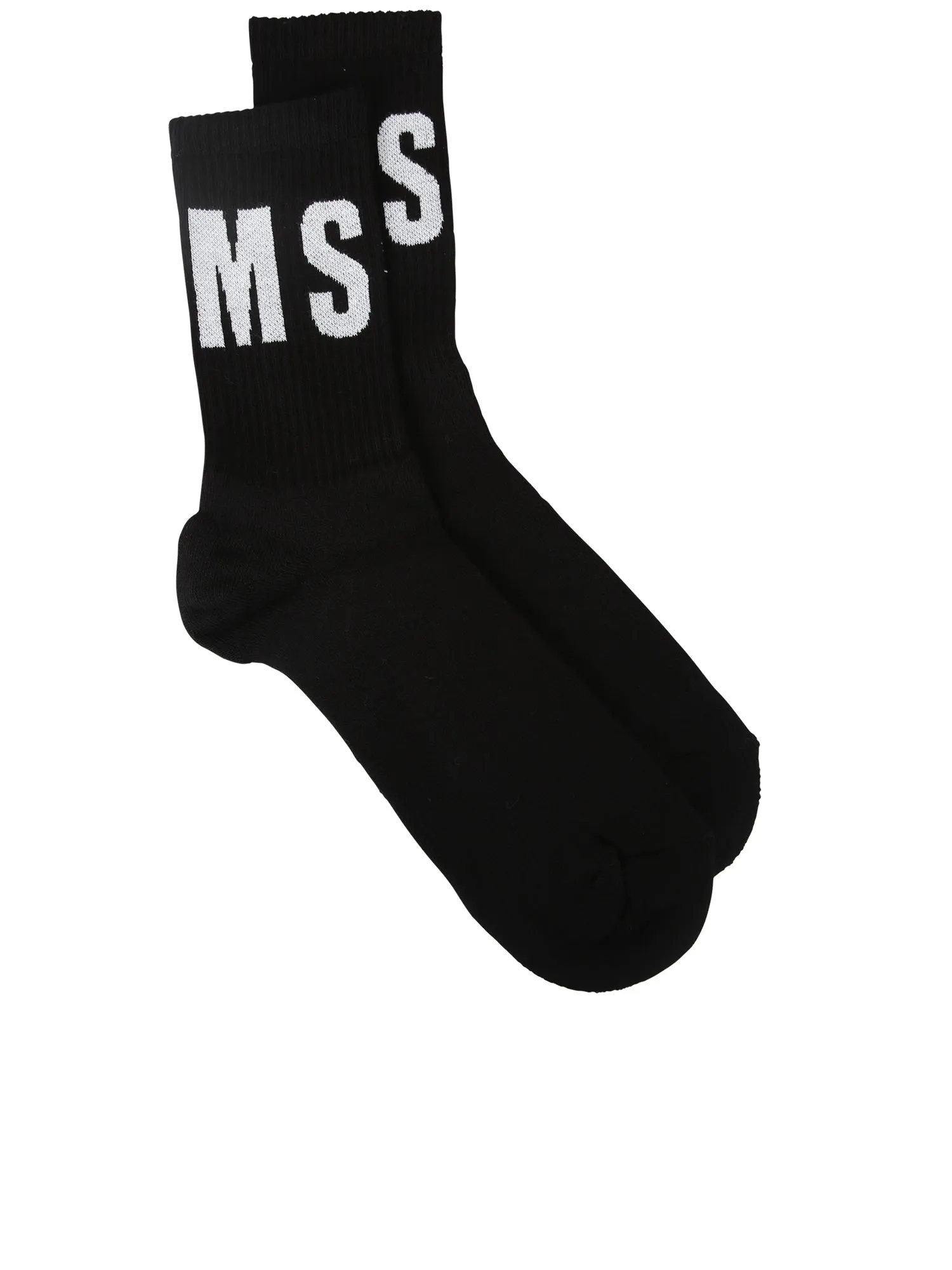 MSGM Logo Intarsia Ribbed Detailed Socks
