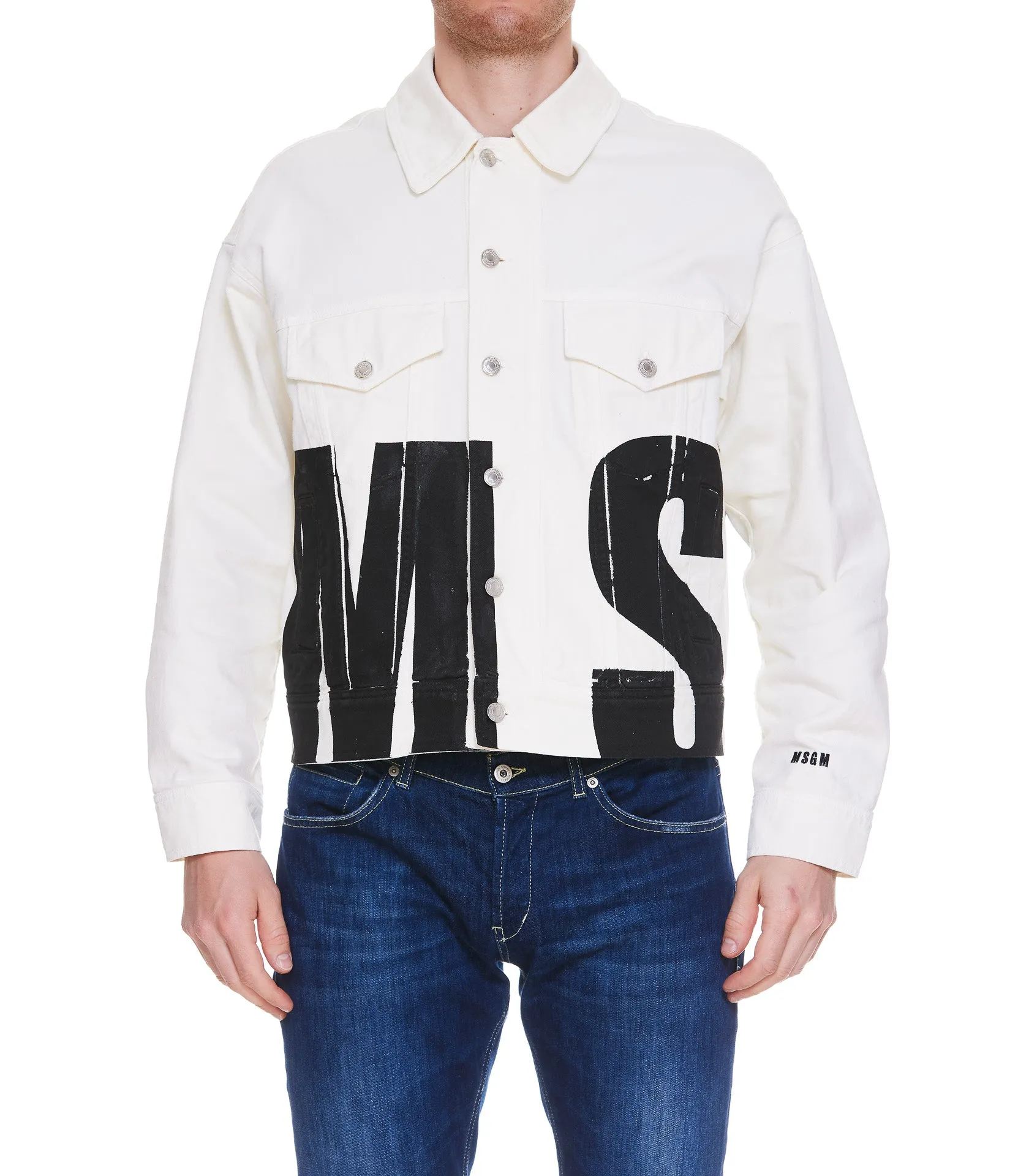MSGM Logo Prinetd Denim Jacket