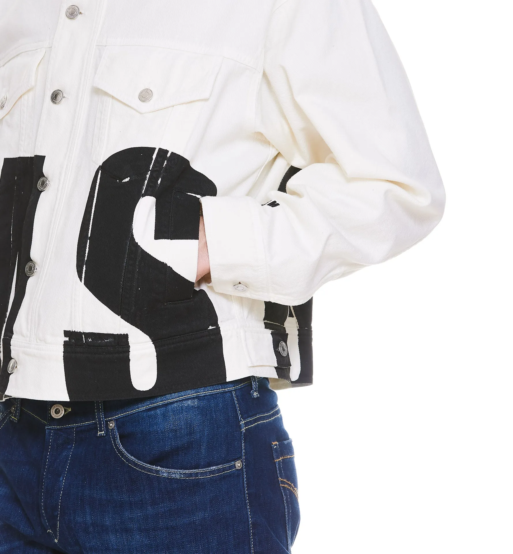 MSGM Logo Prinetd Denim Jacket