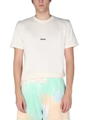 MSGM Logo Printed Crewneck T-Shirt