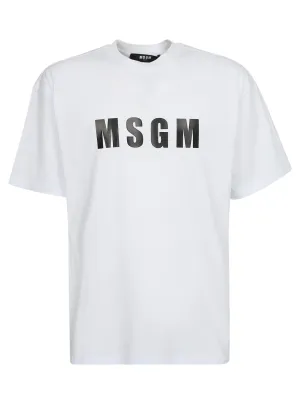 MSGM Logo Printed Crewneck T-Shirt