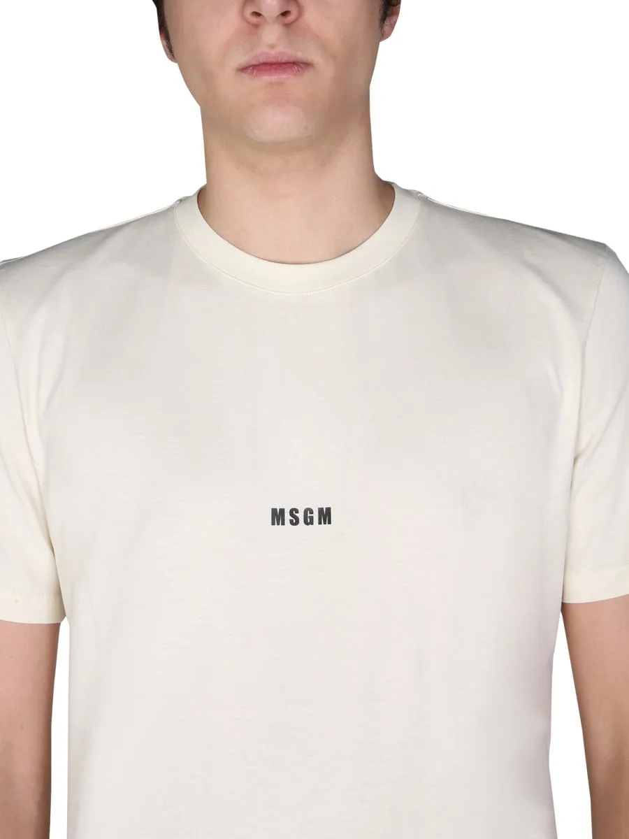 MSGM Logo Printed Crewneck T-Shirt