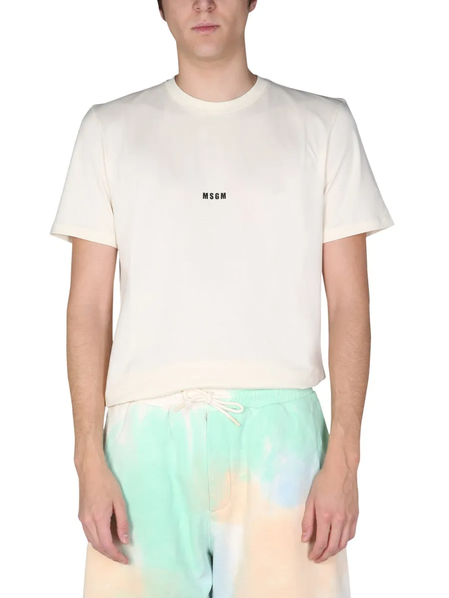 MSGM Logo Printed Crewneck T-Shirt