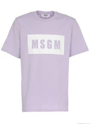 MSGM Logo Printed Crewneck T-Shirt