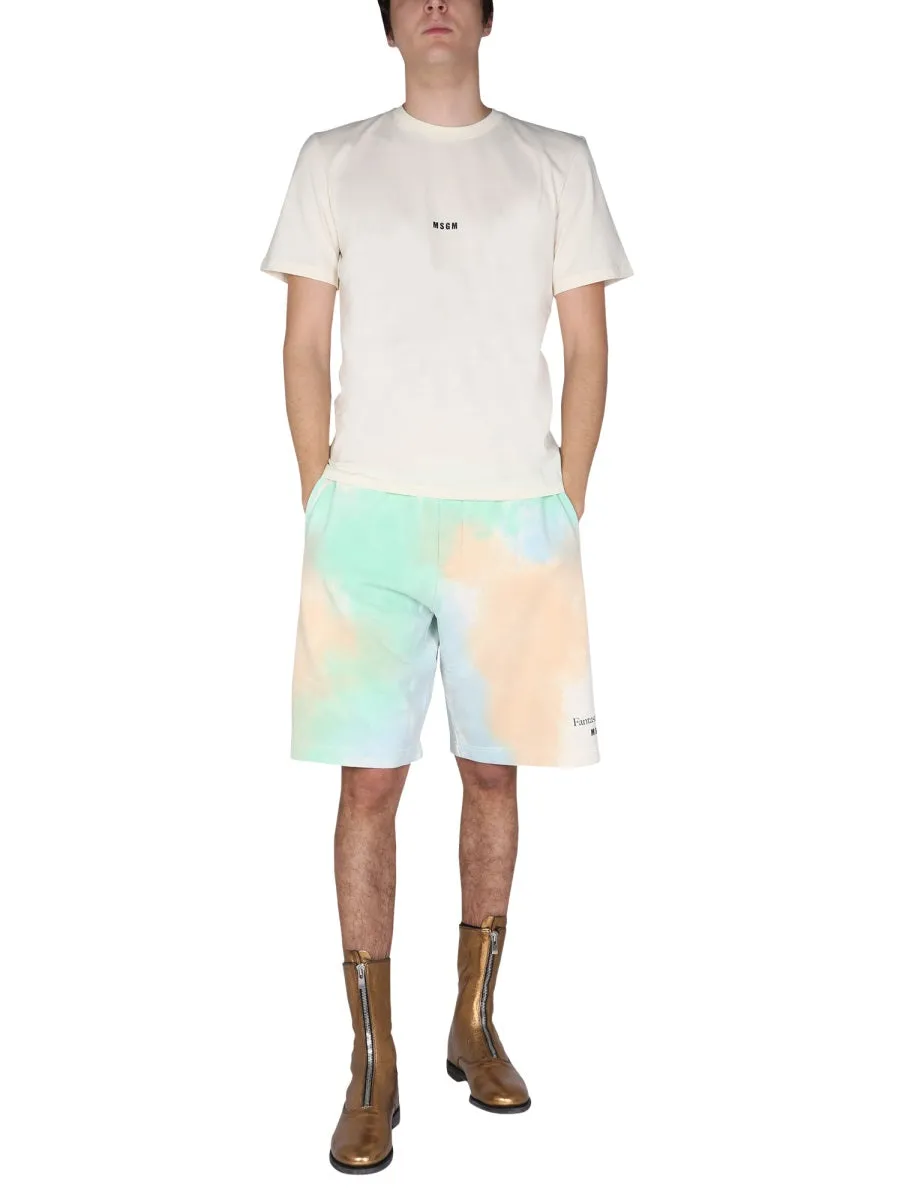 MSGM Logo Printed Crewneck T-Shirt