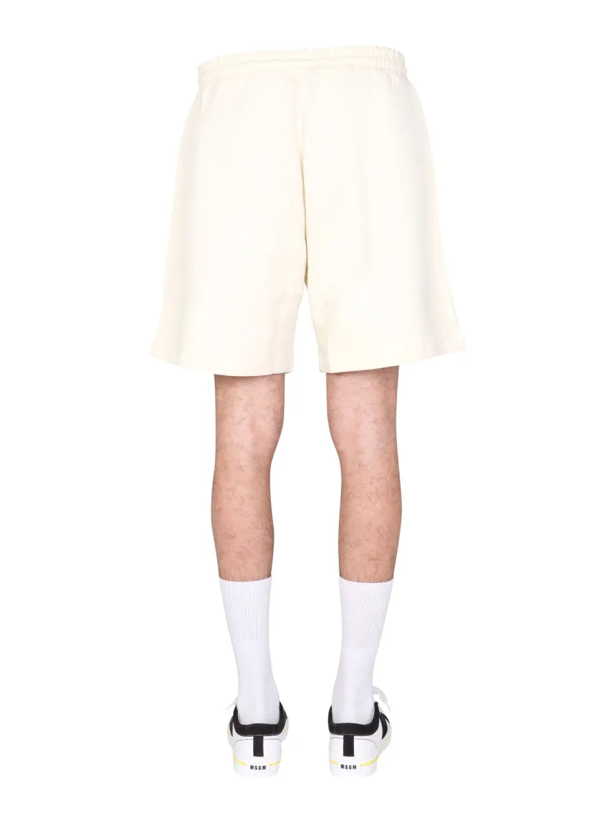 MSGM Logo Printed Drawstring Track Shorts
