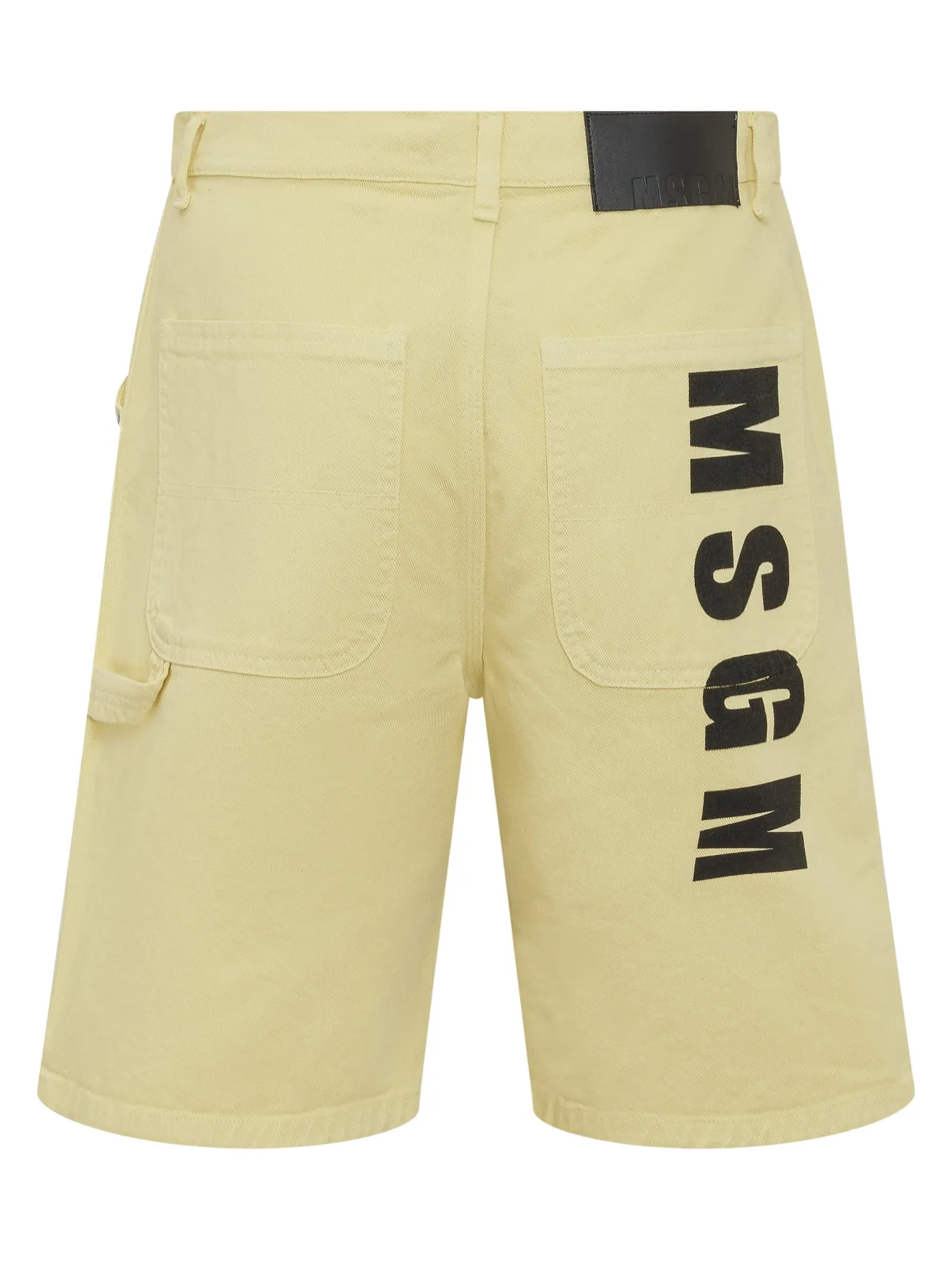 MSGM Mid-Rise Logo Printed Denim Shorts
