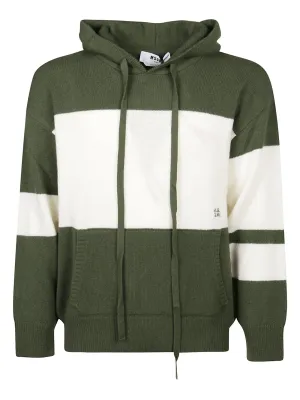 MSGM Panelled Knit Drawstring Sweater