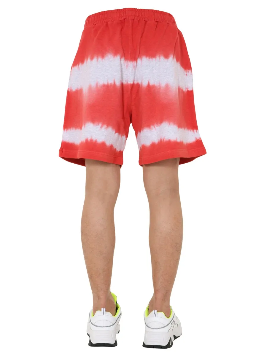 MSGM Tie Dye Bermuda Track Shorts