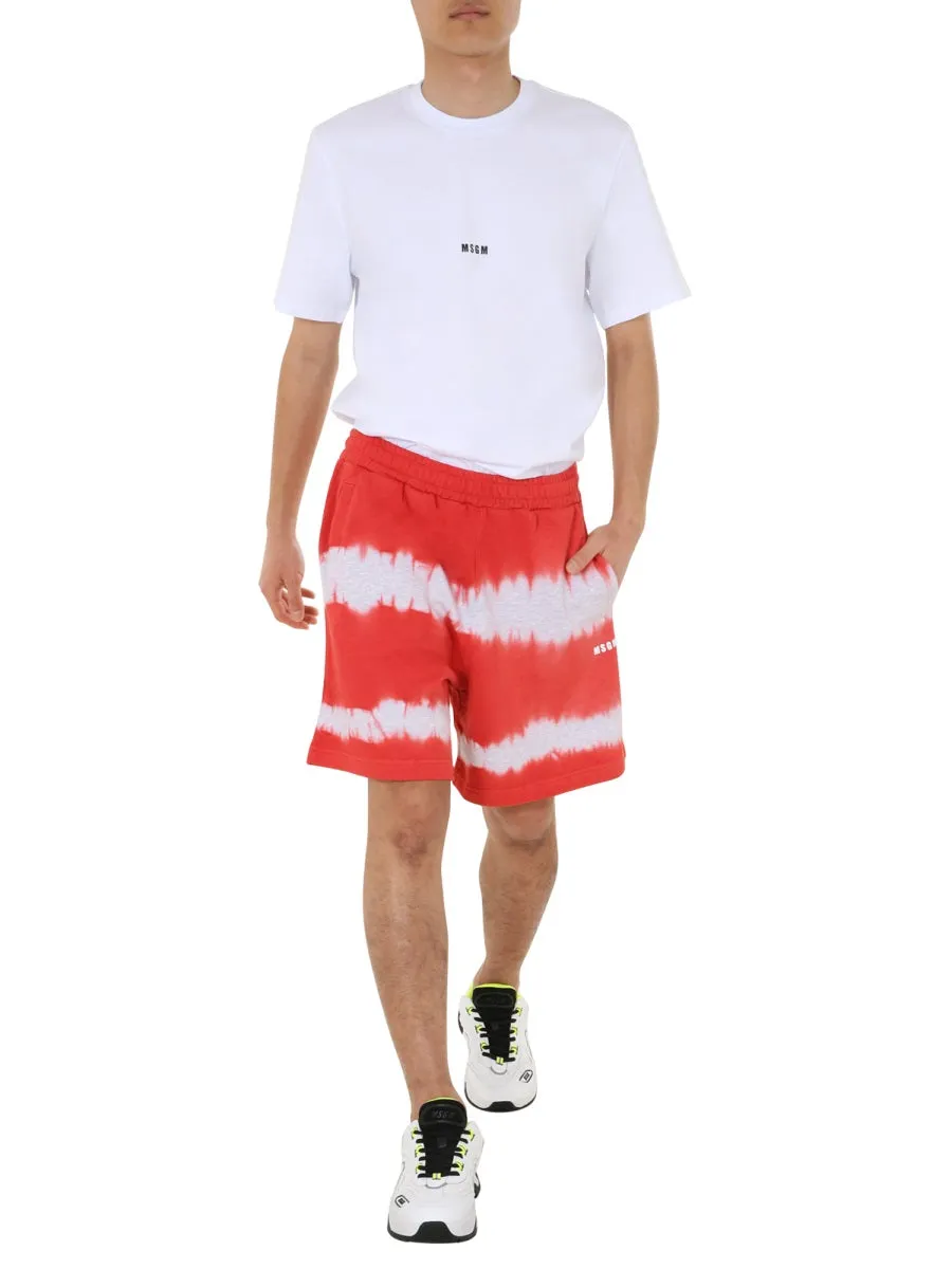MSGM Tie Dye Bermuda Track Shorts
