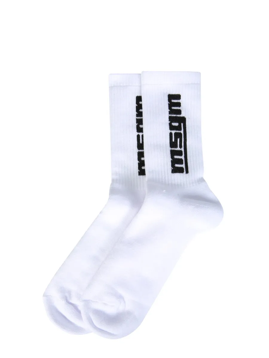MSGM Underwater Logo Intarsia Socks