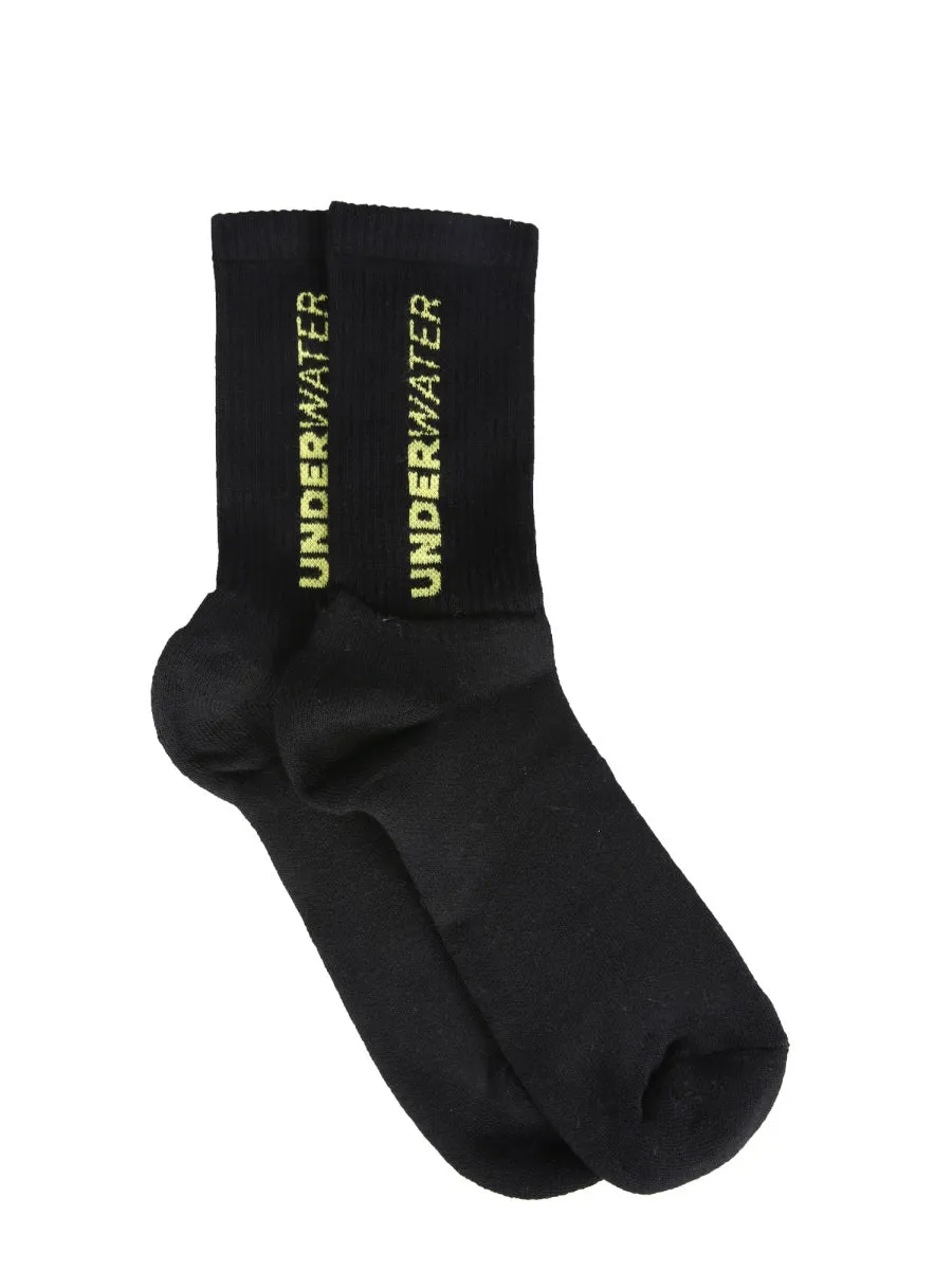 MSGM Underwater Logo Intarsia Socks