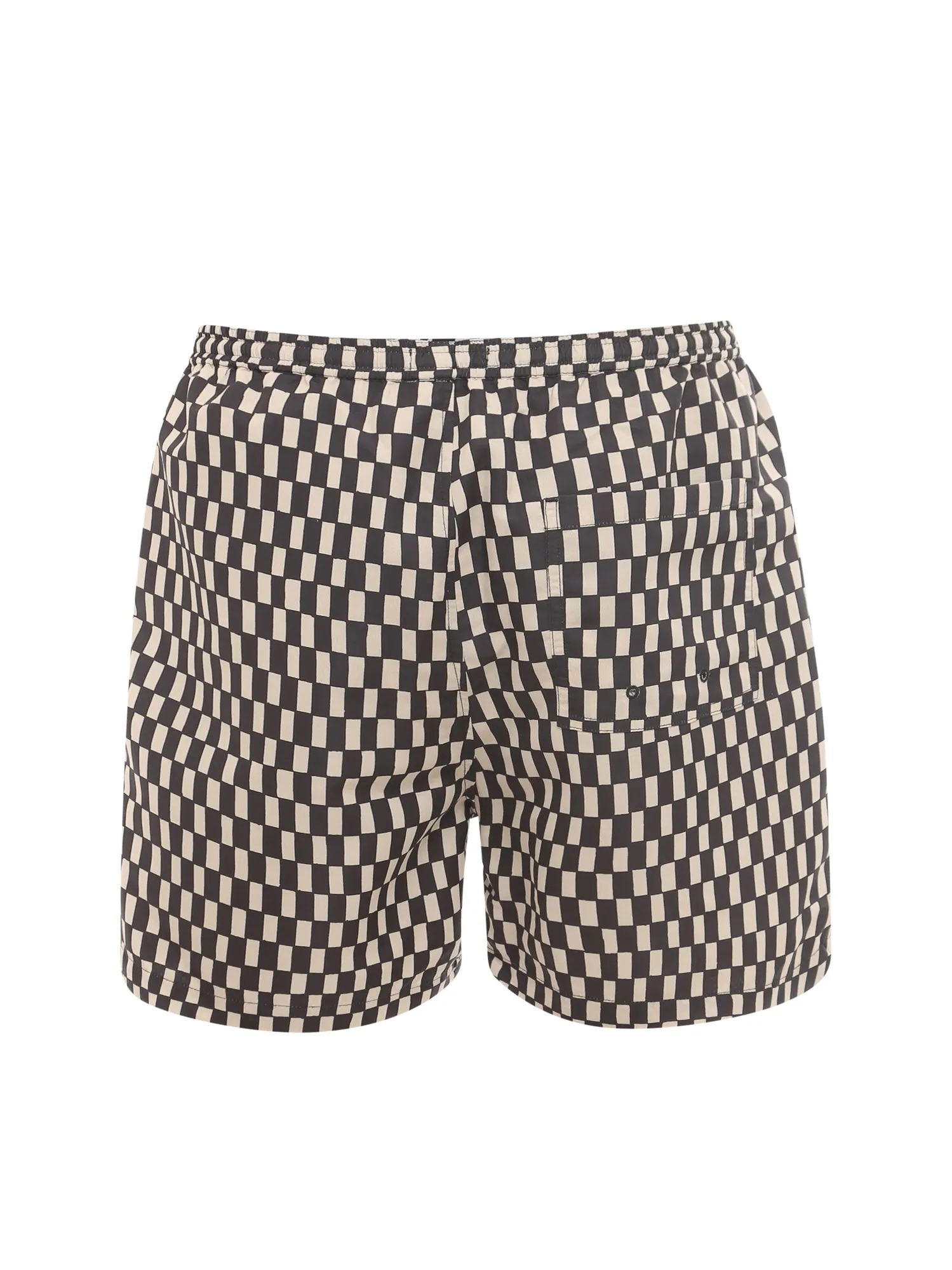 Nanushka Check Pattern Logo Plaque Swim Shorts