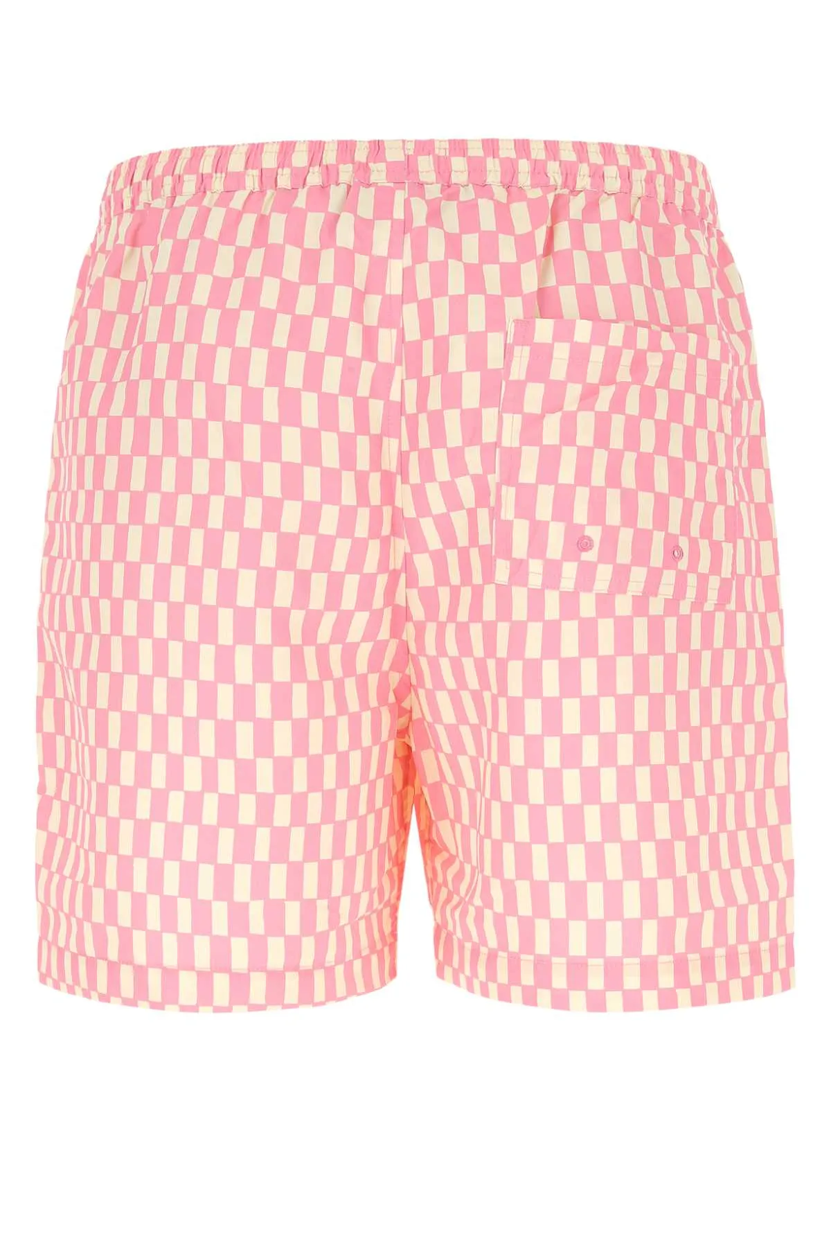 Nanushka Logo Embroidered Checked Swim Shorts