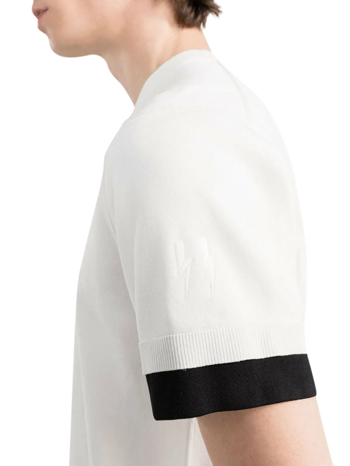 Neil Barrett Contrast Trim Crewneck Knitted T-Shirt