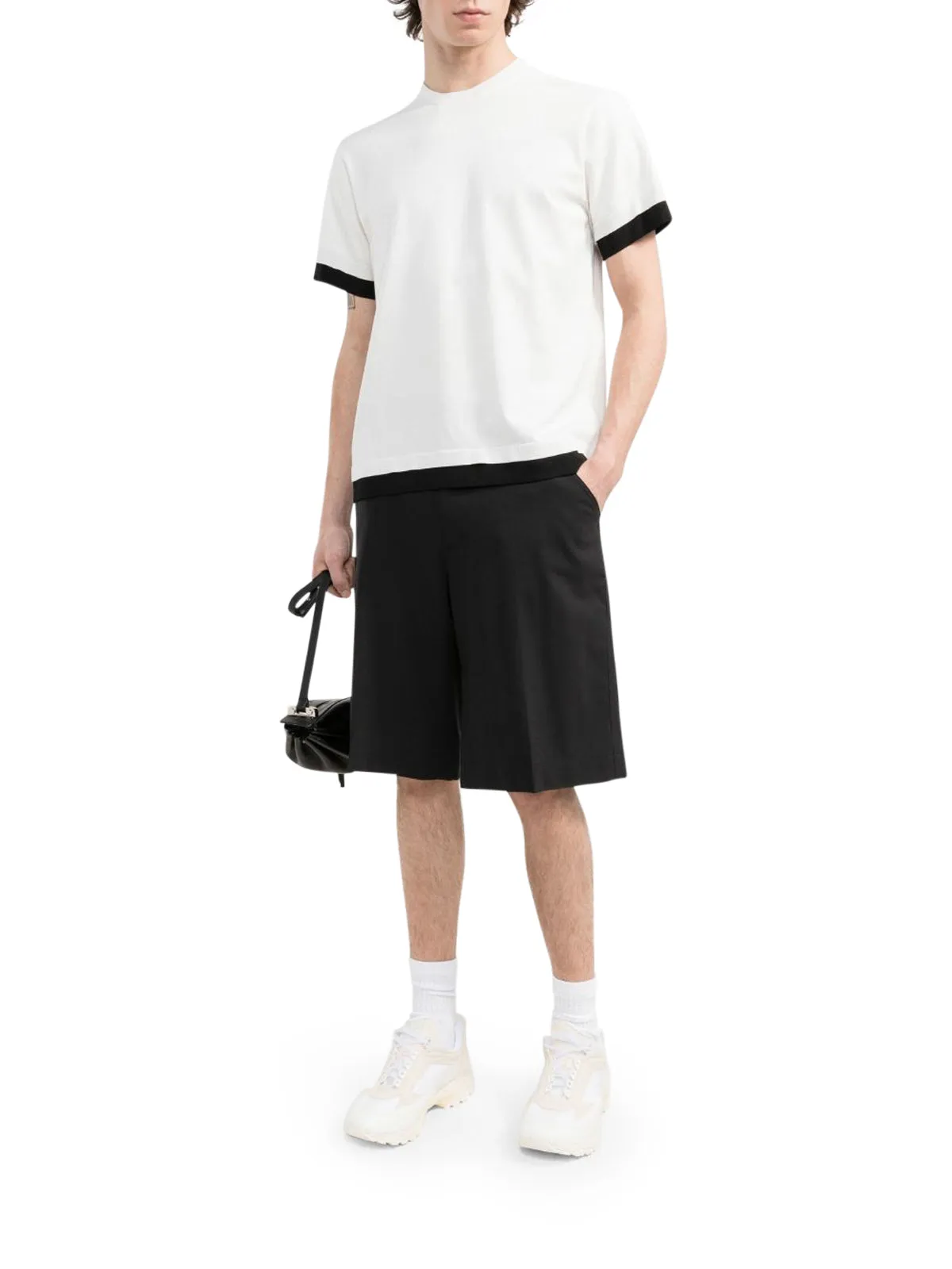Neil Barrett Contrast Trim Crewneck Knitted T-Shirt