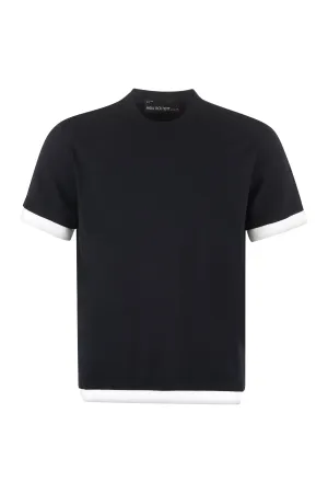 Neil Barrett Contrast Trim Crewneck Knitted T-Shirt