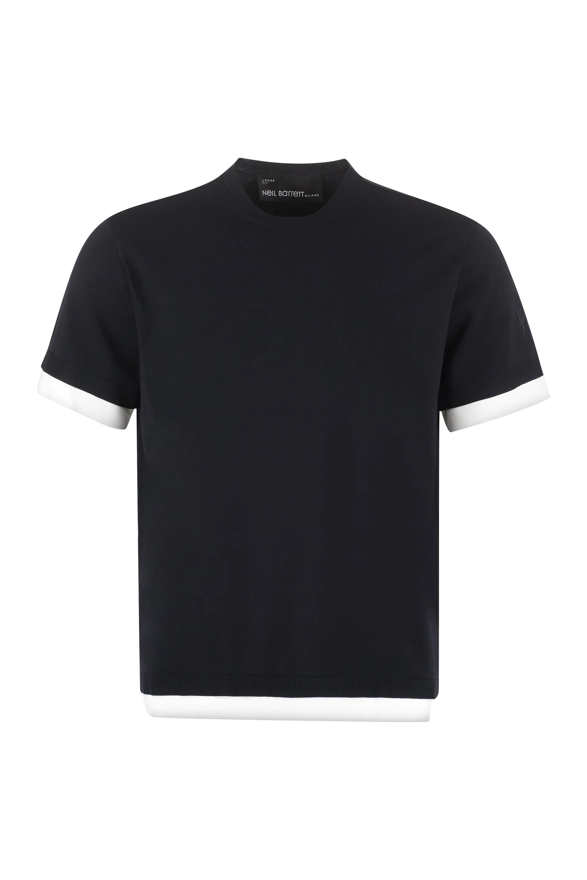 Neil Barrett Contrast Trim Crewneck Knitted T-Shirt