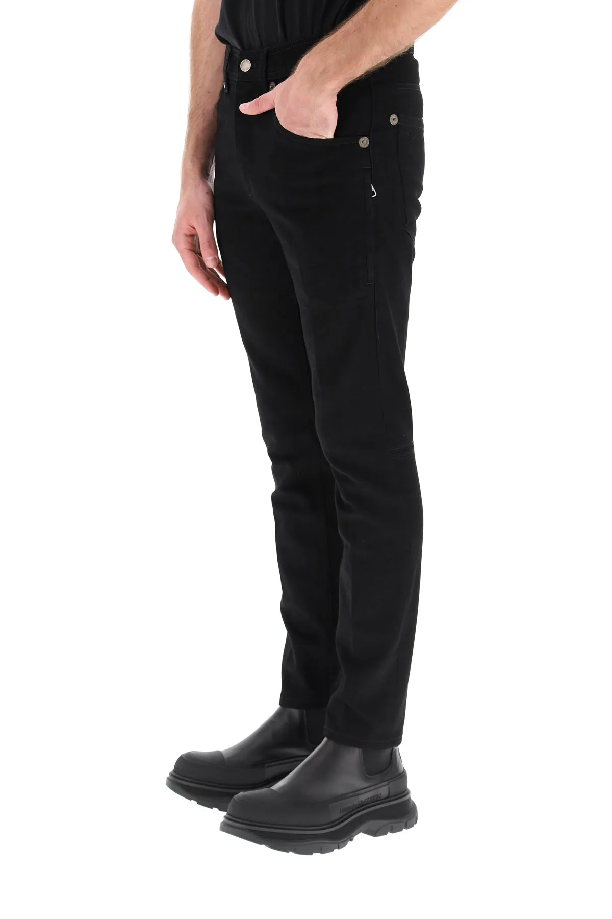 Neil Barrett Logo Patch Skinny Jeans