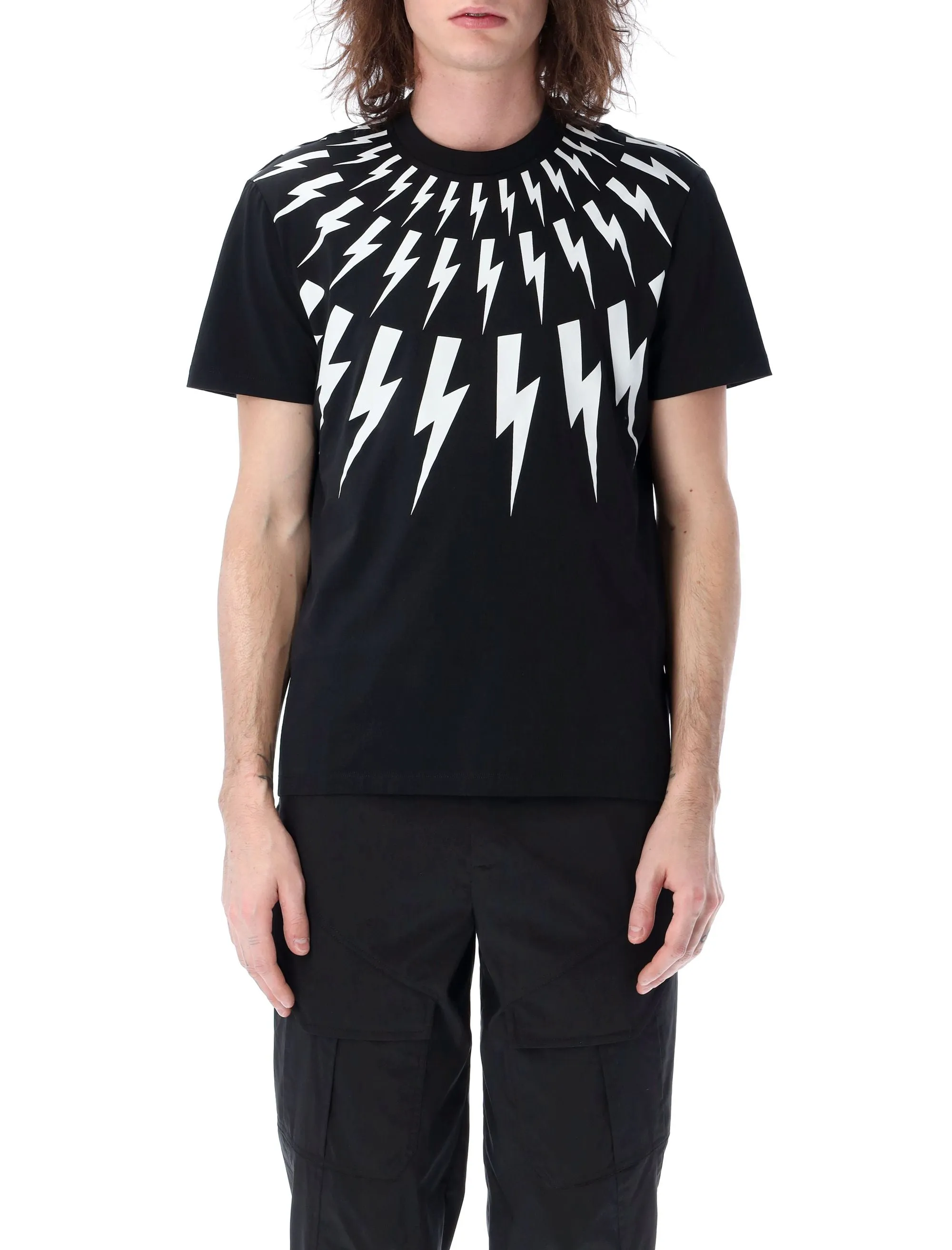 Neil Barrett Thunderbolt Print Crewneck T-Shirt