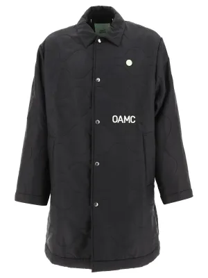 OAMC Logo Embroidered Buttoned Quilted Coat