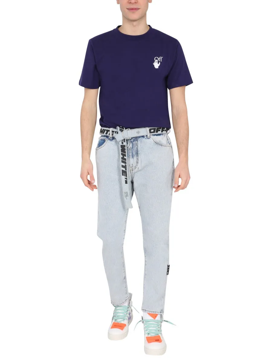 Off-White Belted Slim-Fit Jeans