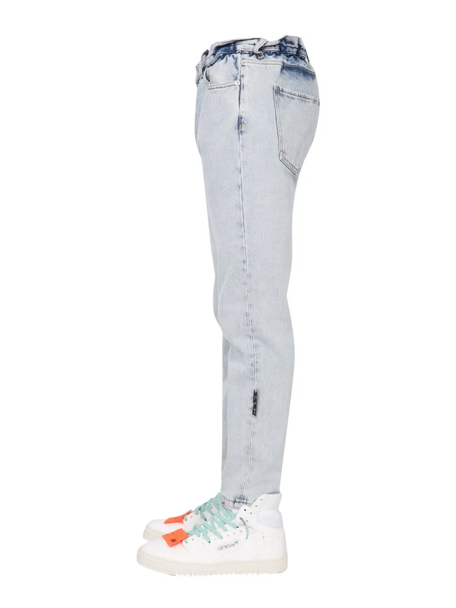 Off-White Belted Slim-Fit Jeans