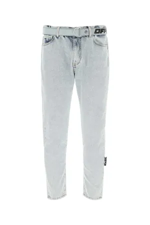 Off-White Belted Slim-Fit Jeans