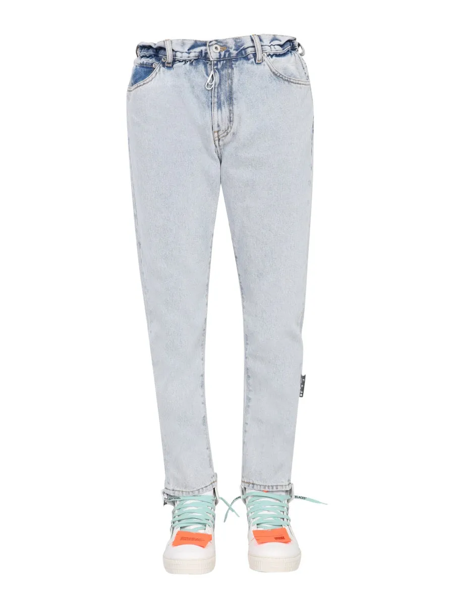 Off-White Belted Slim-Fit Jeans