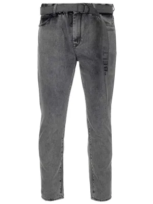 Off-White Belted Slim Leg Jeans