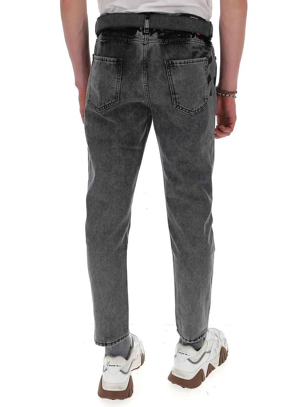 Off-White Belted Slim Leg Jeans