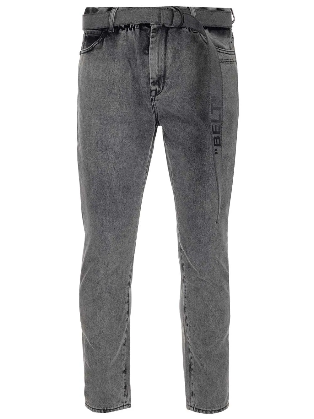 Off-White Belted Slim Leg Jeans