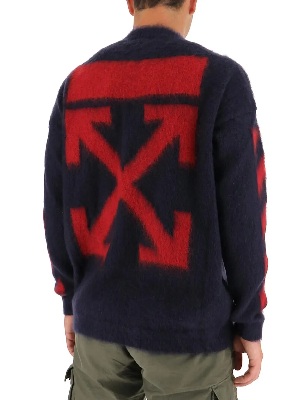 Off-White Diagonal Sleeve Knitted Sweater