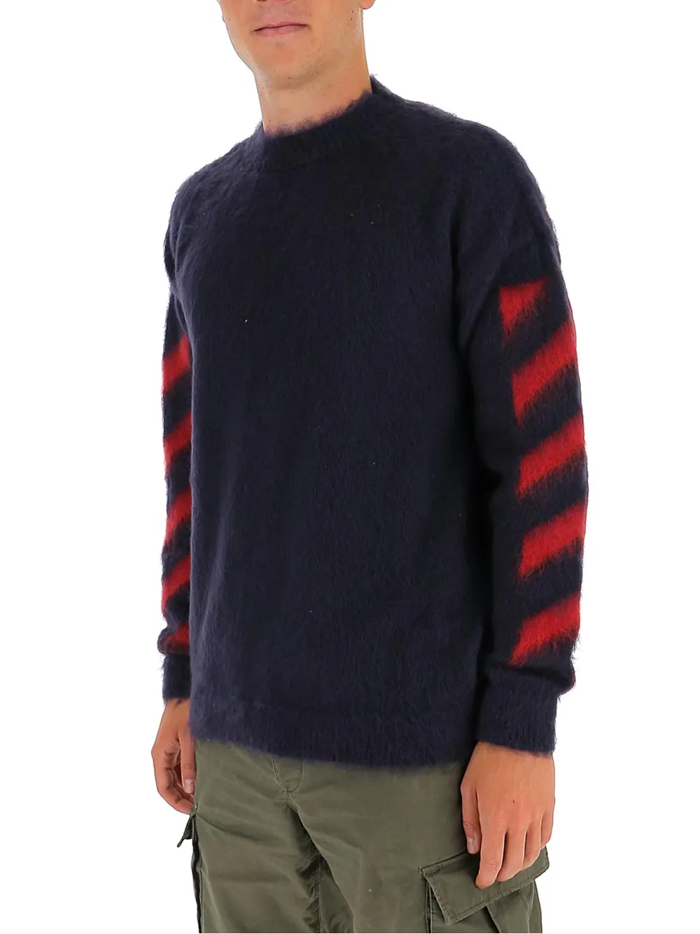 Off-White Diagonal Sleeve Knitted Sweater