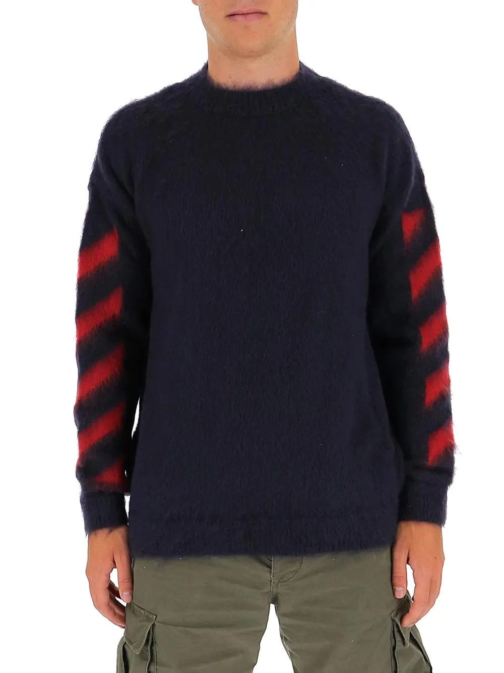Off-White Diagonal Sleeve Knitted Sweater