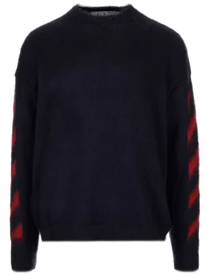Off-White Diagonal Sleeve Knitted Sweater