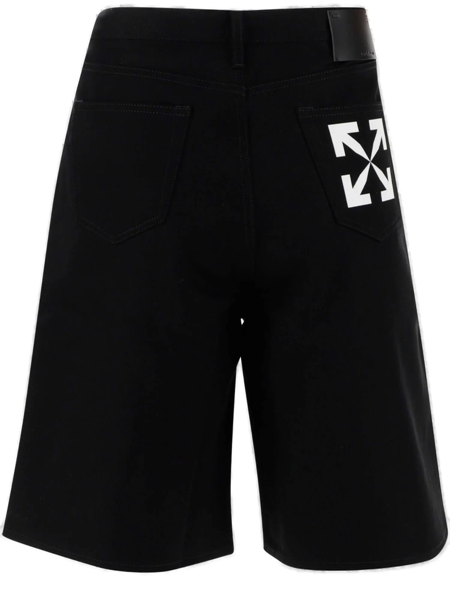 Off-White Single Arrow Logo Patch Denim Shorts