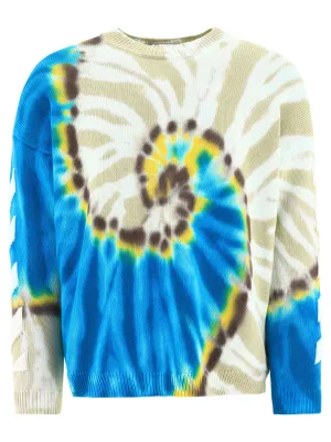 Off-White Tie-Dyed Knitted Crewneck Jumper