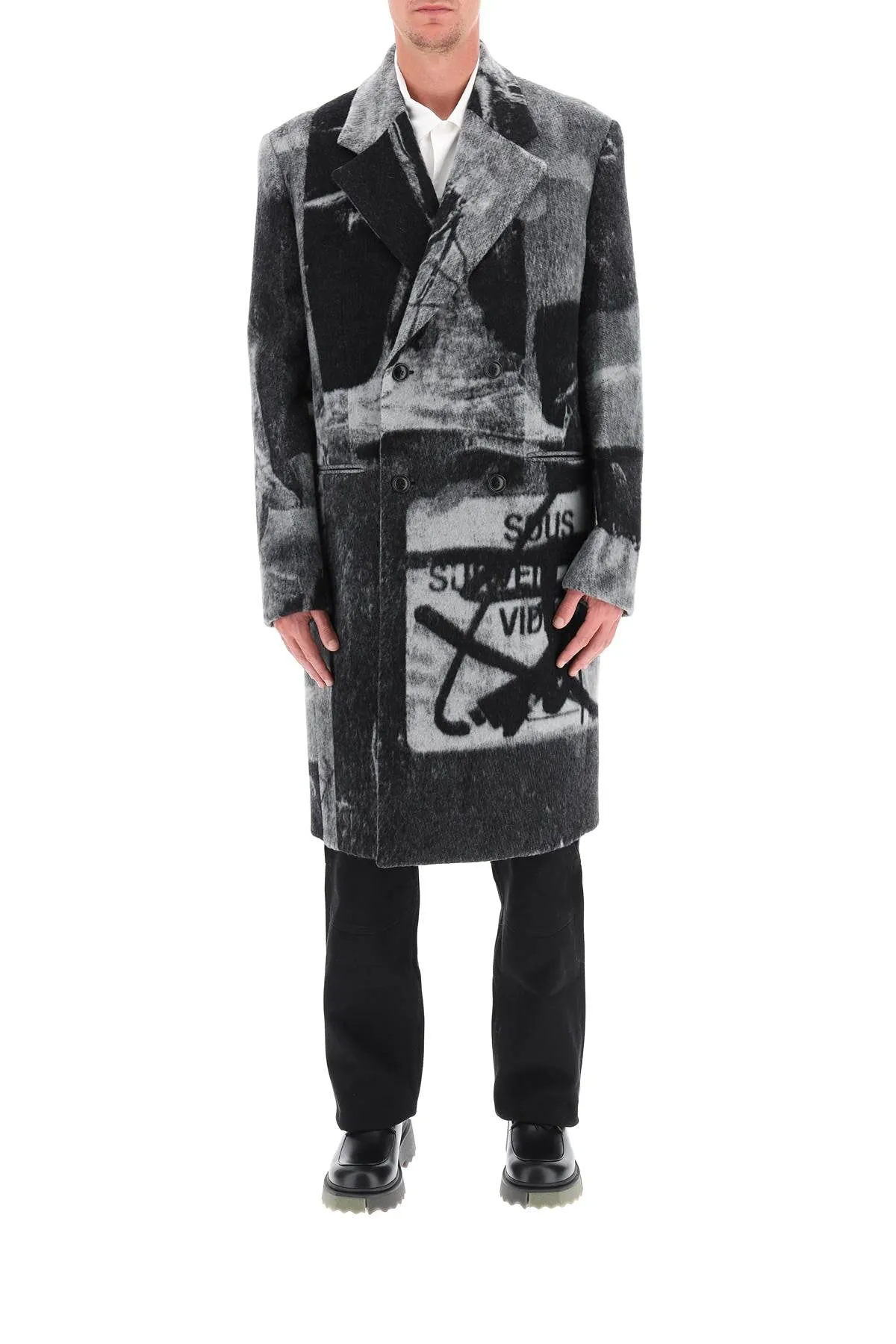 Off-White X Pablo Tomek Graffiti Double Breasted Coat