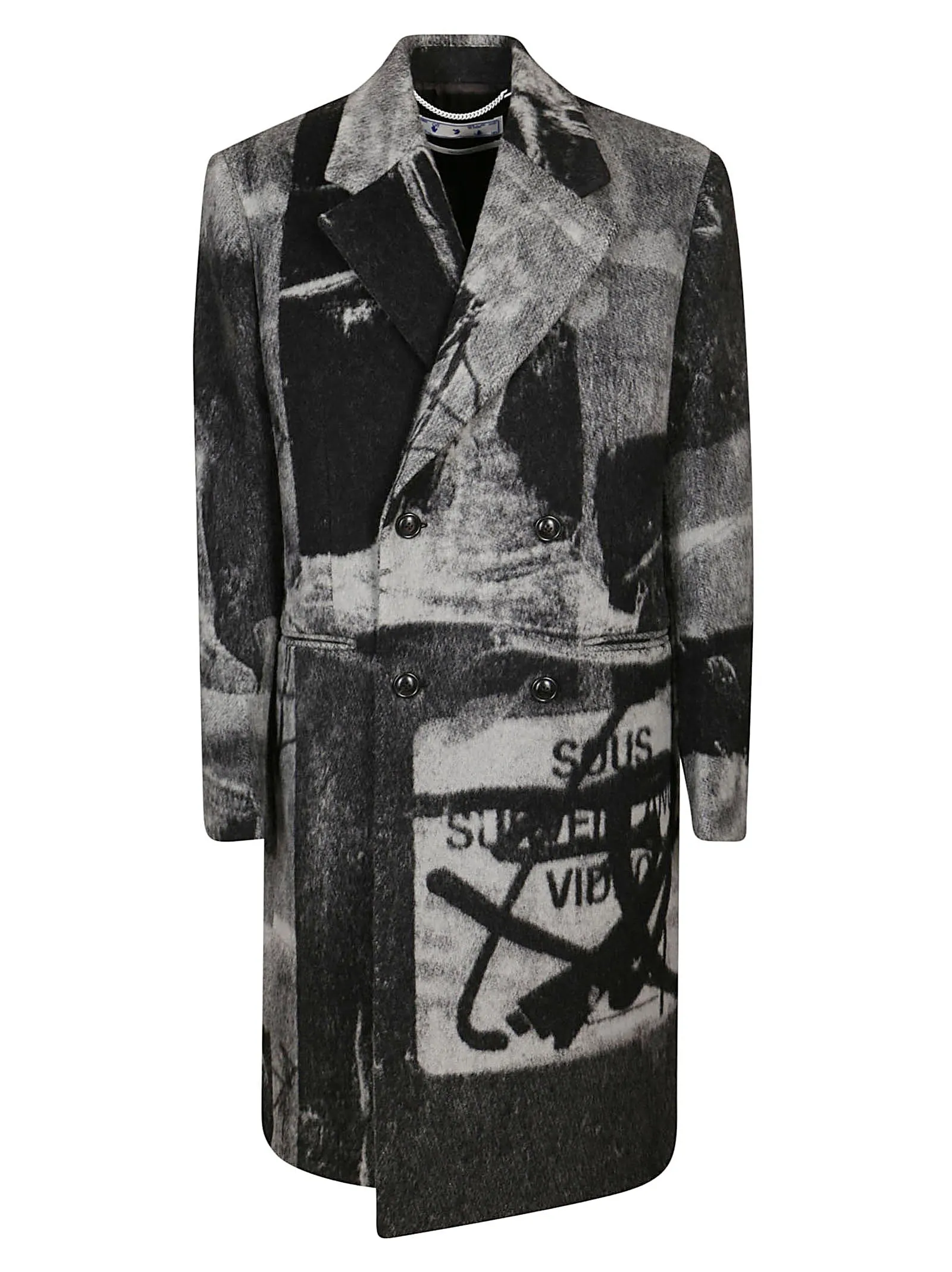 Off-White X Pablo Tomek Graffiti Double Breasted Coat