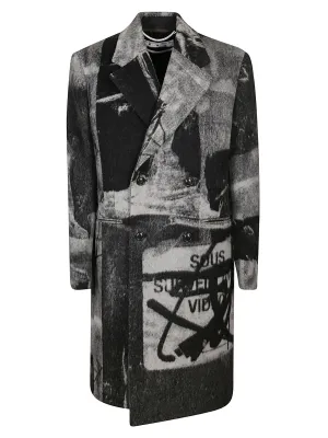 Off-White X Pablo Tomek Graffiti Double Breasted Coat