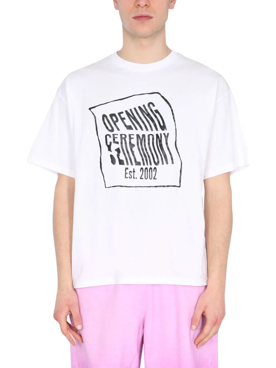 Opening Ceremony Warped Logo Printed T-Shirt